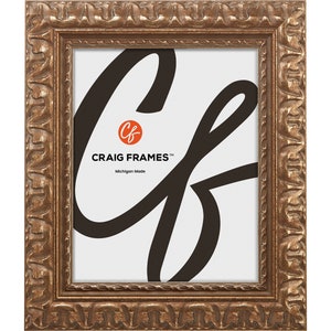 Bravada Ornate, Antique Bronze Picture Frame, 2" Wide, 25 Common Sizes With Glass Facing (21247906) Craig Frames Brass Ornate Picture Frame