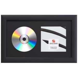 Black CD Display Mat Complete w/ 1&quot; Wide Black Picture Frame (CD1WB3BK0712), Craig Frames, Compact Disc Display, CD Art Booklet Arrangement