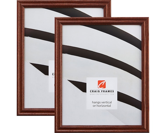 Set of 2-11x14 Dark Walnut Wood Picture Frames and Clear Glass 