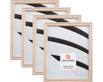 Wiltshire 200, Whitewashed Wood Picture Frame, .75&quot; Wide, Set of Four, 35 Common Sizes (200ASHWWL-4), Set of Picture Frames, Craig Frames