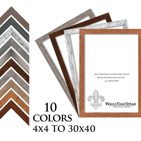 Made To Measure Frames, Custom Frame Size, Picture Frame, Wood Photo Frame - White, Brown, Gray, Silver and more - Custom Made Frames