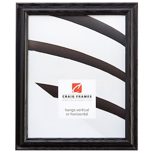 Wiltshire 130, Ebony Black Stained Solid Wood Picture Frame, 1&quot; Wide, 35 Common Sizes (130ASHBK) Craig Frames