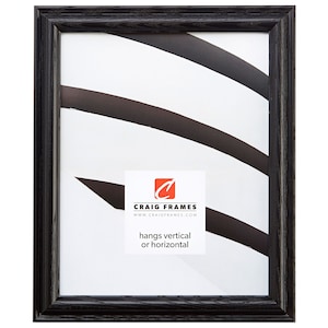 Wiltshire 130, Ebony Black Stained Solid Wood Picture Frame, 1" Wide, 35 Common Sizes (130ASHBK) Craig Frames