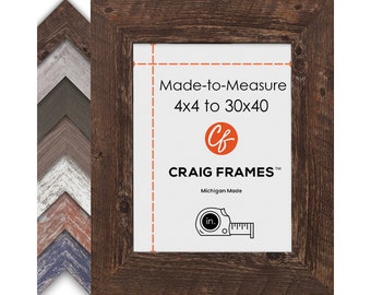 Custom Barnwood Picture Frame, 2" Rustic Farmhouse Style, Made to Order, 7 Colors