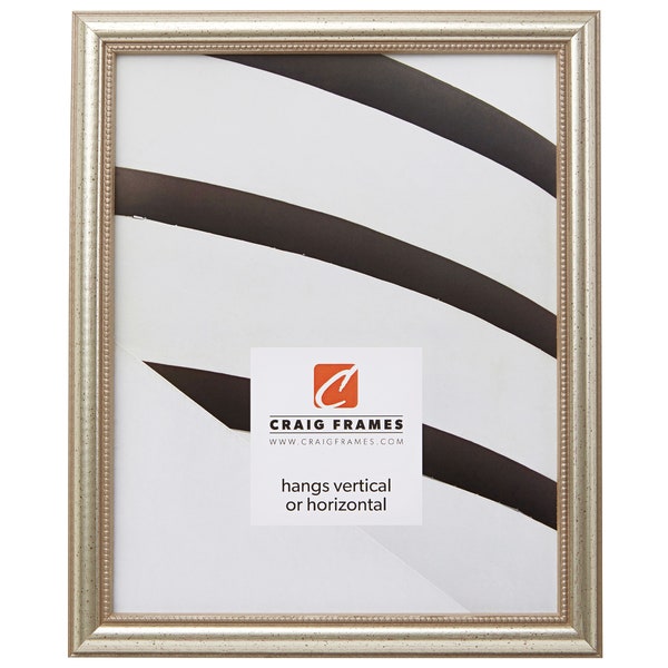 Distressed Pewter Picture Frame, Queen Ann Style, Silver Photo Frame