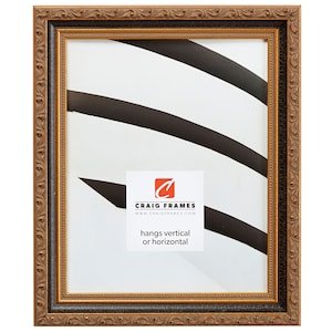 Regence, Antique Gold and Black Picture Frame, 1.25" Wide, 35 Common Sizes (9482) Craig Frames