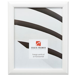 Bullnose, Glossy White Picture Frame, 1&quot; Wide, 35 Common Sizes (FW177WH) Craig Frames Simple White Frame, Thin White Picture Frame