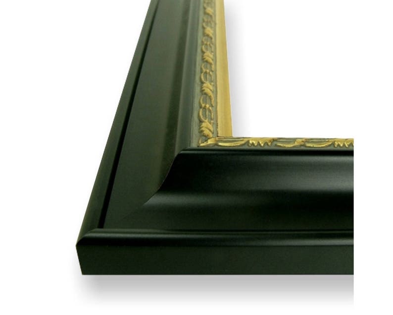 Gothic Black and Gold Picture Frame 1.5 Wide 11x14 Inch Craig Frames Ruskin 83 83351114