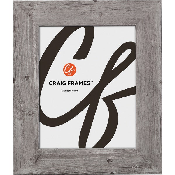 American Barn, Light Grey Oak Faux Barnwood Picture Frame with Glass, 2" Wide, 25 Common Sizes (20277046) Craig Frames, Farmhouse Decor