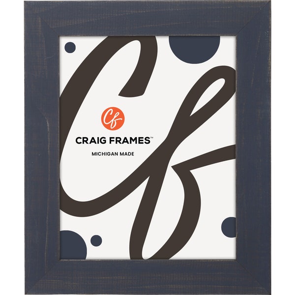 Jasper, Rustic Weathered Blue Picture Frame with Glass, 1.5" Wide, 25 Common Sizes (B924) Craig Frames