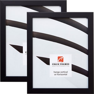 Colori 75, Modern Black Picture Frame, .75&quot; Wide, Set of Two, 22 Common Sizes (72273L-2) Craig Frames