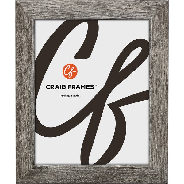 Bauhaus 125, Grey Barnwood Rustic Picture Frame, 1.25" Wide, 60 Common Sizes With Acrylic Facing (FM26GRY) Craig Frames Rustic Grey Frame,