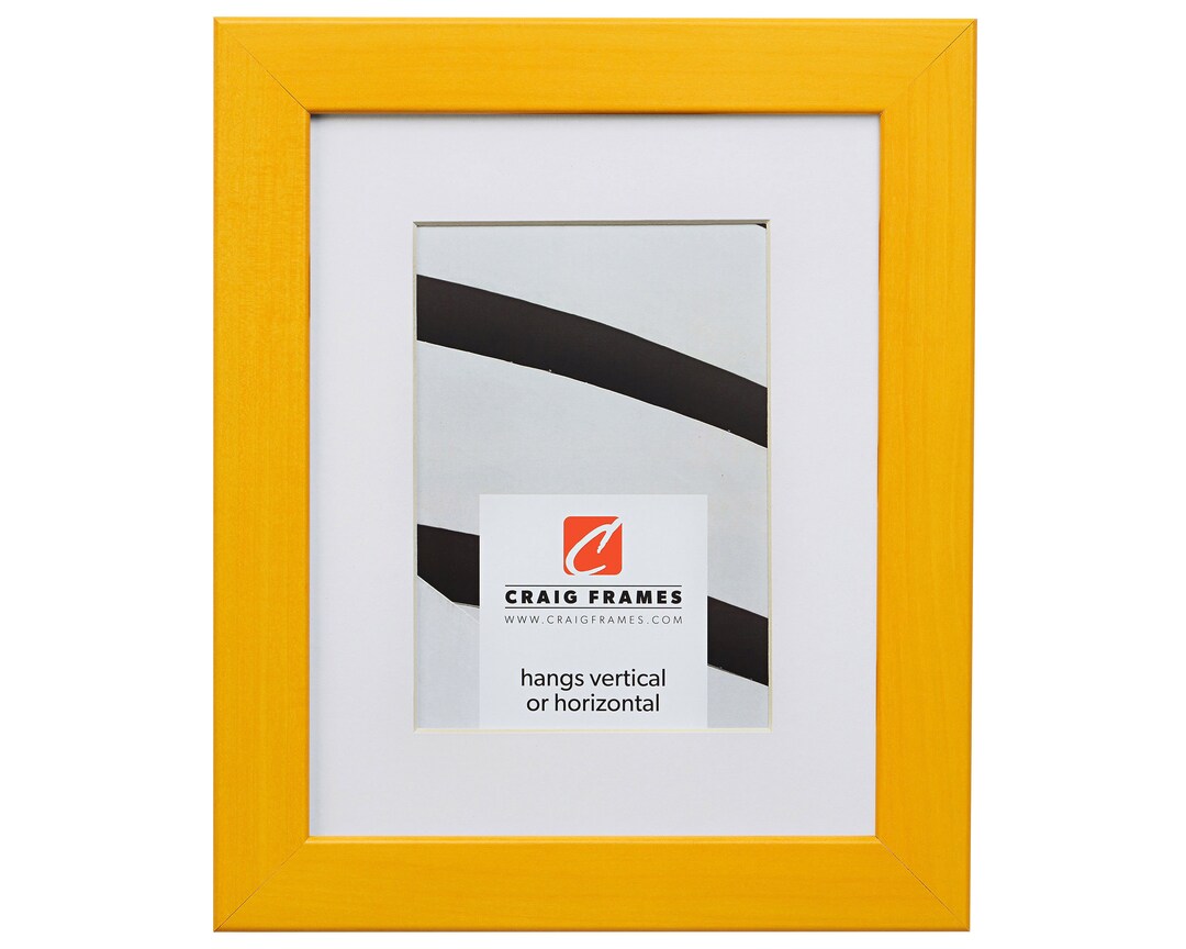 Colori 125 Modern Yellow Picture Frame With Single White Mat Etsy