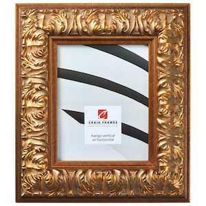 Barroco, Ornate Gold Baroque Picture Frame, 3.5&quot; Wide, 35 Common Sizes (8080) Craig Frames Ornate Canvas Frame, Gold Frame, French Country