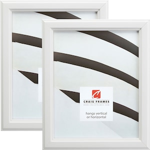 Wiltshire 434, Simple White Picture Frame, 1&quot; Wide, Set of Two, 35 Common Sizes (434WHL-2) Craig Frames, Set of Picture Frames