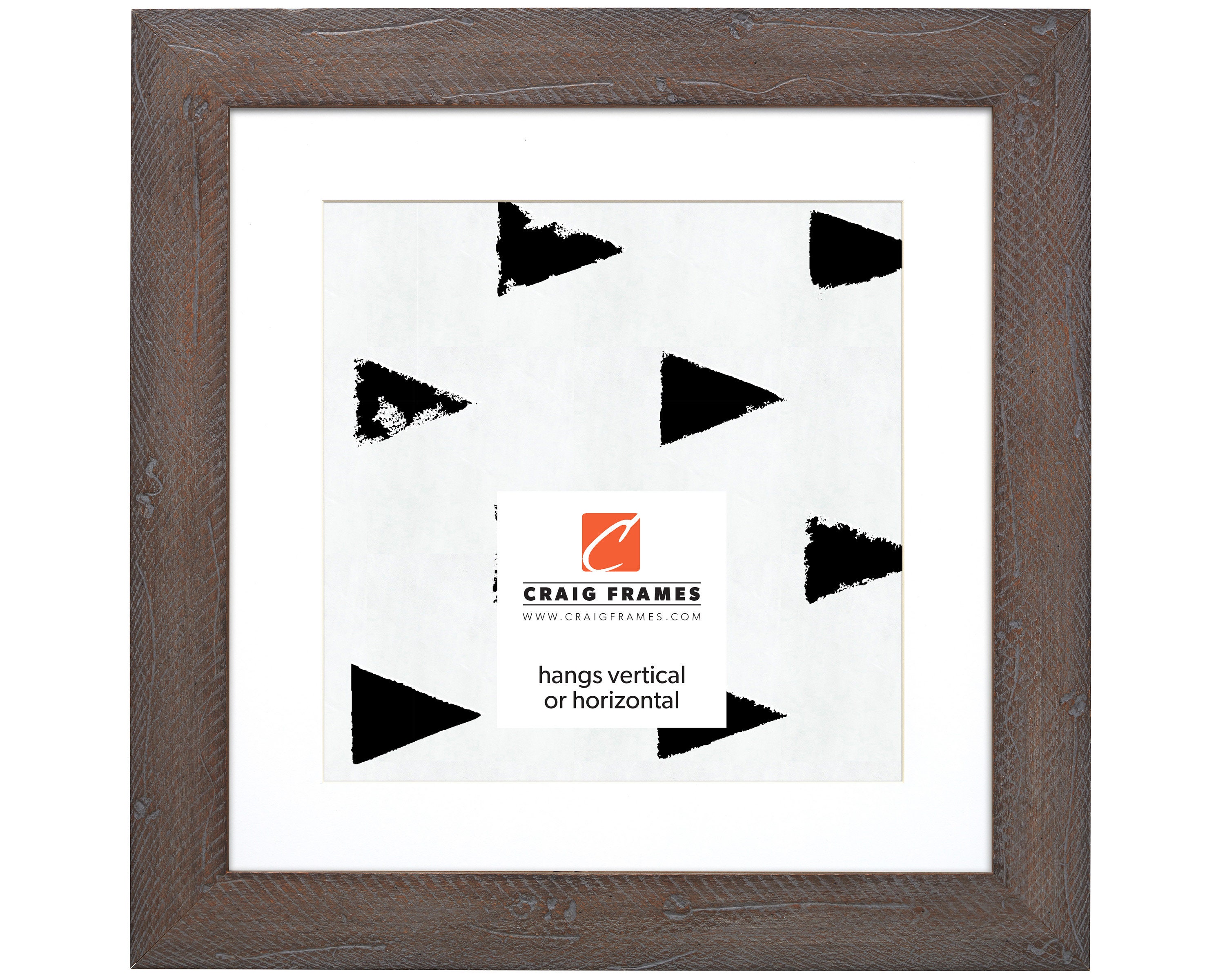 Rustic Grey Wash Picture Frame, Bohemian Distressed Wood With White Mat ...