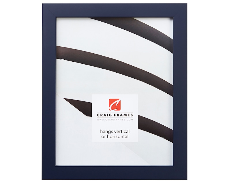 Confetti, Modern Navy Blue Picture Frame, .875 Wide 91601114, Craig Frames, Dark Blue Solid Wood Frame, Thin Navy Photo, Flat Blue Frame image 1