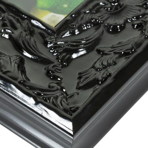 Renaissance, Ornate Obsidian Black Picture Frame, 1.75 Wide, 35 Common Sizes 10733 Glossy Black Frame French Country Craig Frames image 4