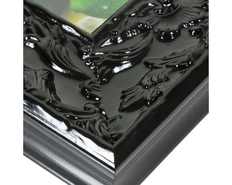 Renaissance, Ornate Obsidian Black Picture Frame, 1.75 Wide, 35 Common Sizes 10733 Glossy Black Frame French Country Craig Frames image 4