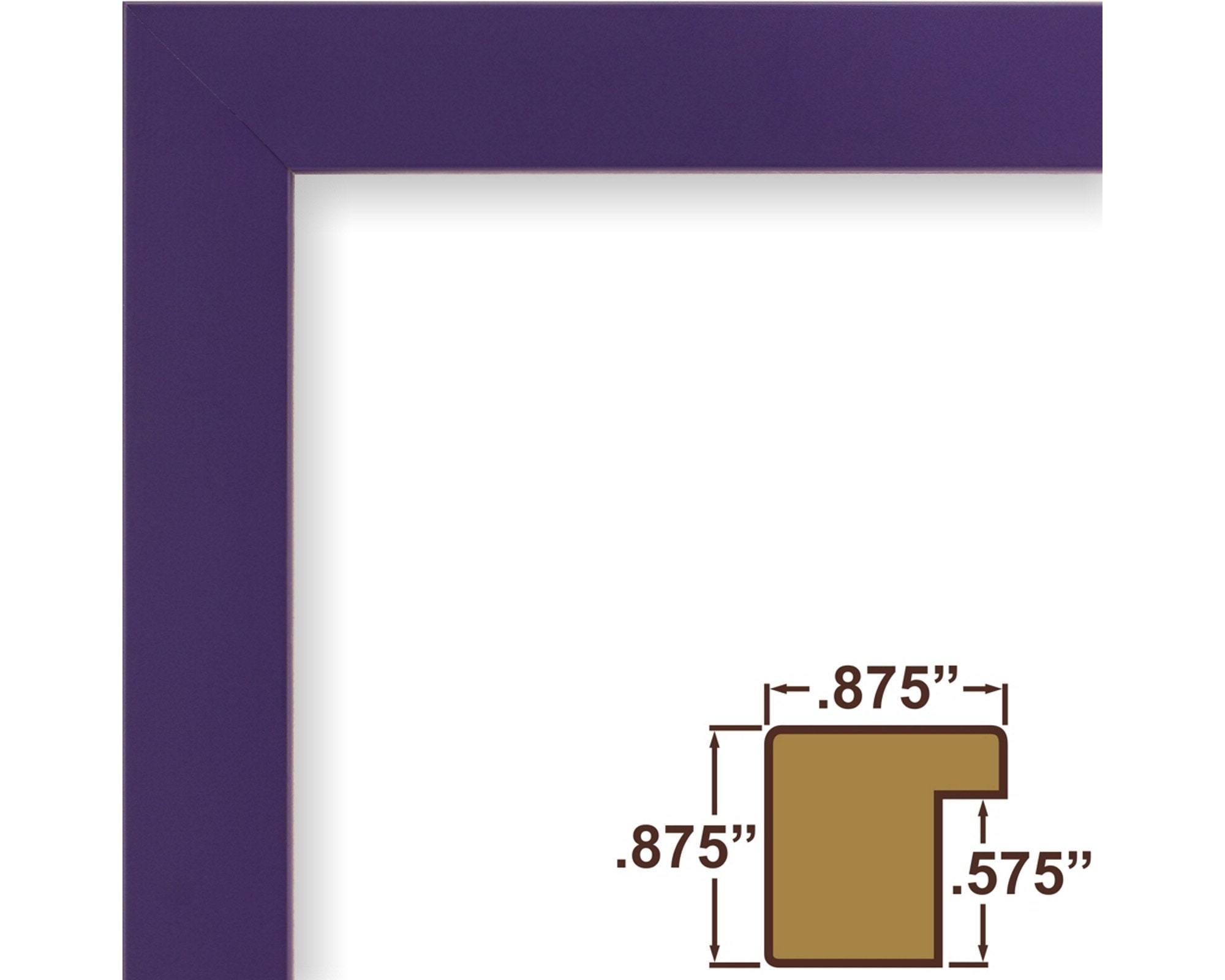 Puple Frame Modern Purple Picture Frame With White Mat (.875