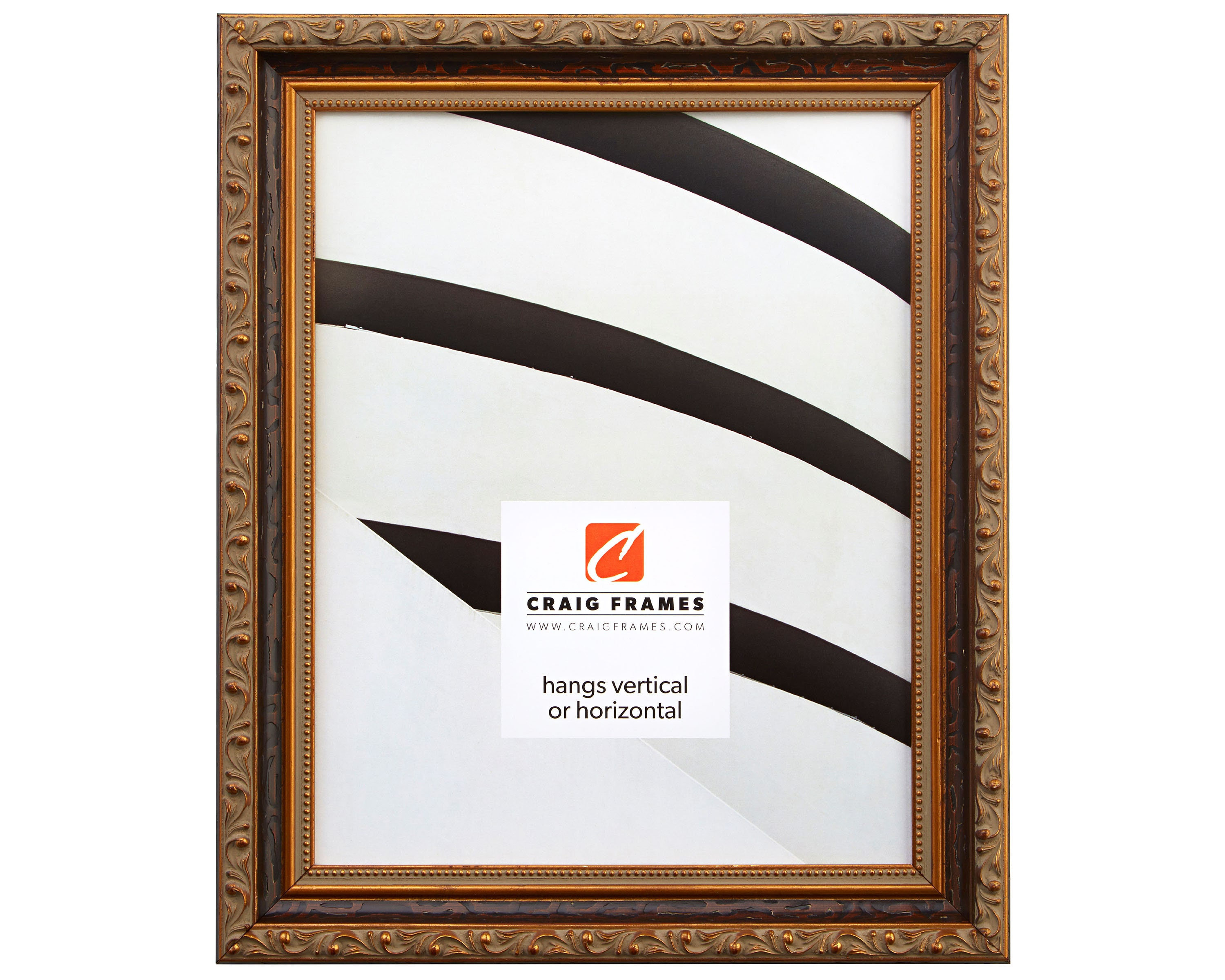 thumbnail image 2 of Craig Frames Regence Ornate Picture Frame – 1.25 Inch Wide Amber And Gold – Solid Wood – Multiple Sizes 2 of 4