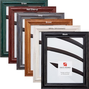 Wiltshire 440, Traditional Solid Wood Picture Frame, Various Stain Colors, 1.25&quot; Wide, 35 Common Sizes, Craig Frames, Farmhouse Stained Wood