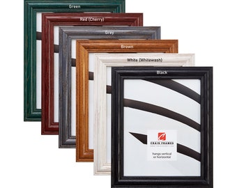 Wiltshire 440, Traditional Solid Wood Picture Frame, Various Stain Colors, 1.25" Wide, 35 Common Sizes, Craig Frames, Farmhouse Stained Wood