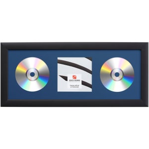 Royal Blue 2-CD Display Mat Complete w/ 1&quot; Wide Black Frame (2CD1WB3BL), Craig Frames, Compact Disc Booklet Arrangement, Framed Music Décor