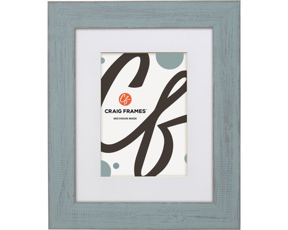 Rustic Dixie Grey Picture Frame with White Mat, 1.5" Wide