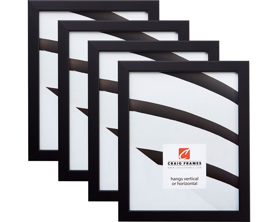 Colori 75, Modern Black Picture Frame, .75 Wide, Set of Four, 22 Common