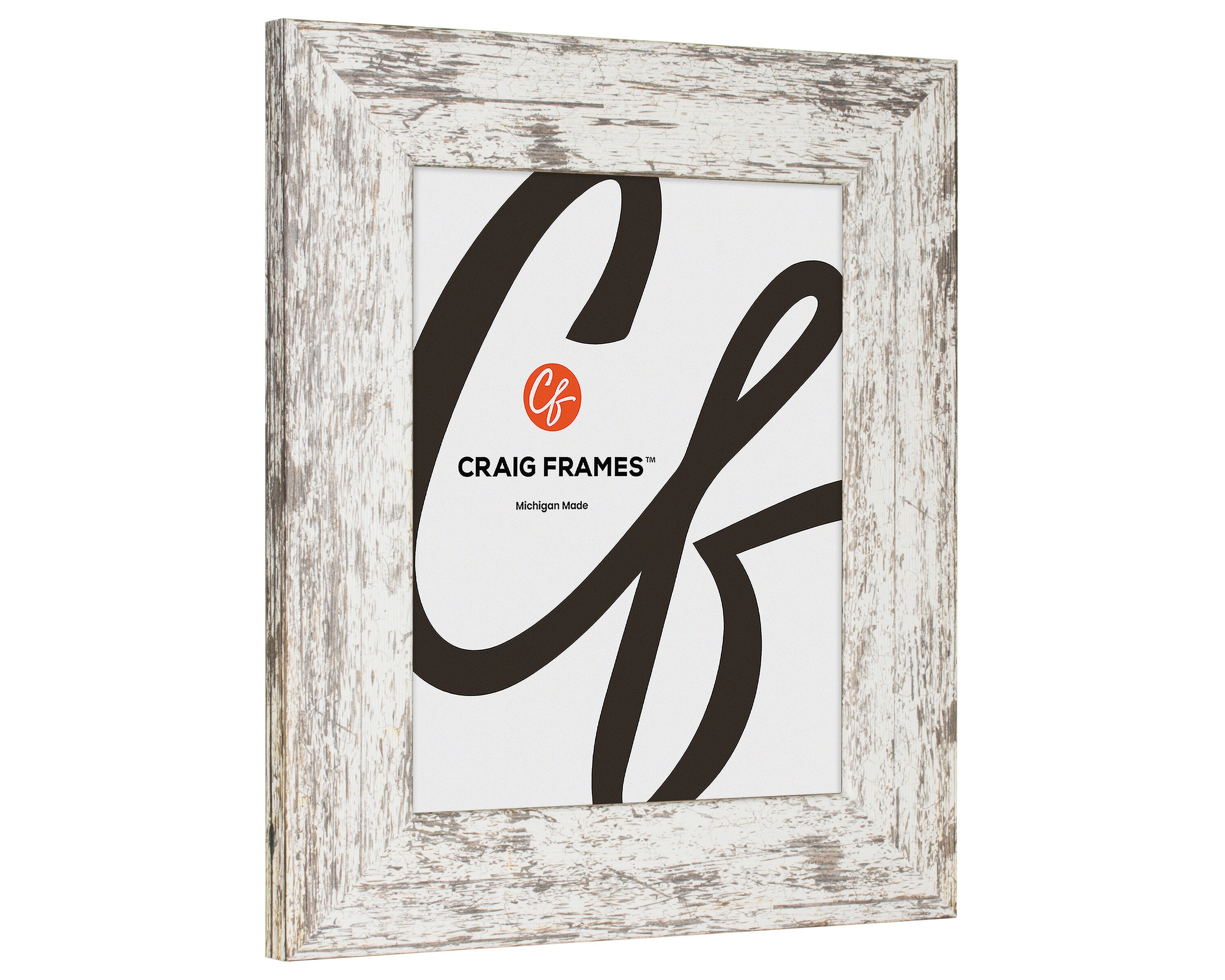 White Faux Barnwood Picture Frame, 2