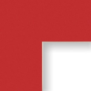 May include: A red mat board with a white core, commonly used for framing artwork or photographs.
