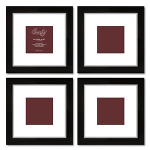 Contemporary, 9x9 Inch Black Picture Frame, White Mat with 5 by 5-Inch Opening, 4-Piece Set 500090904B11A, Craig Frames image 2