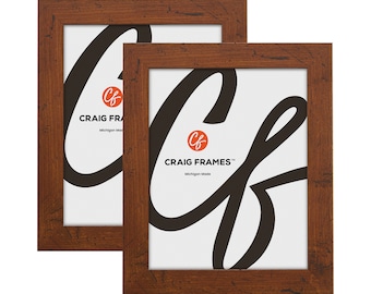 Bauhaus 125, Rustic Dark Walnut Picture Frame, 1.25&quot; Wide, Set of Two, 25 Common Sizes with Glass Facing (FM26WA) Craig Frames Home Décor
