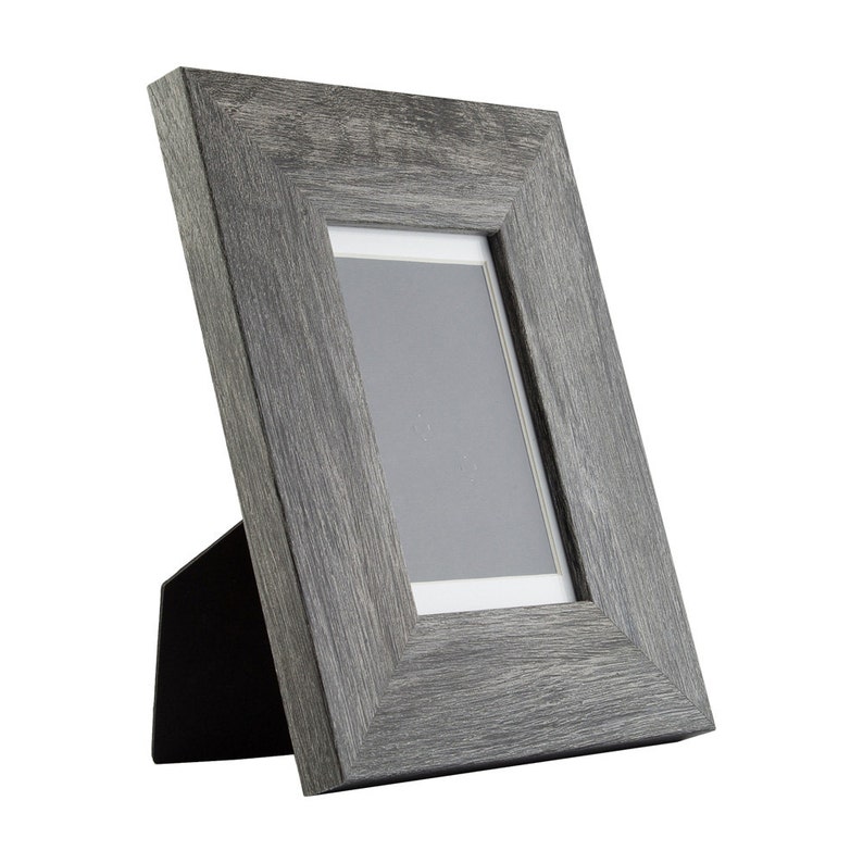 Craig Frames 4x6 Inch Modern Gray Picture Frame Mat With 3 5x5 Single Opening Bauhaus 2 Wide 740300406easel1