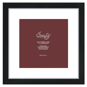 Contemporary, Gallery Black Picture Frame 14x14 Inch, White Mat with 10x10 Inch Opening (500141401B13A) Craig Frames, Thin Black Photo Frame
