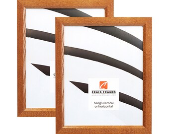 Honey Brown Ash Wood Picture Frame Set, .875" Wide