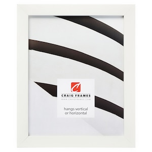 Confetti, Modern White Picture Frame, .875&quot; Wide, 70 Sizes (140653) Craig Frames Thin White Picture Frame