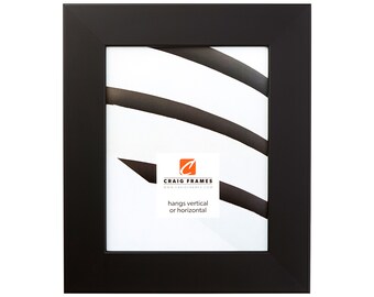 Modern Satin Black Picture Frame, 2" Wide, Poster Frame