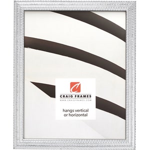 Farnsworth Contemporary Aged Silver Picture Frame .75" Wide, 35 Common Sizes (11108) Craig Frames, Thin Solid Wood Frame