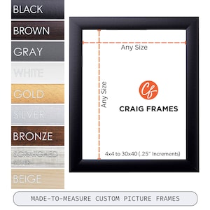 Made-to-Measure Custom Picture Frame, 4x4 to 30x40, 1" Simple Modern Frame, (8) Colors, Wall Hanging, Great for Puzzles Too