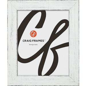 Rustic White Wood Picture Frame, Farmhouse Style, 1.5" Wide
