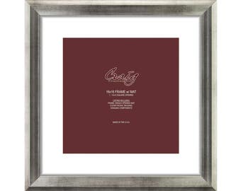 Distressed Silver Picture Frame, 16x16 with 12x12 Mat