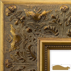 Creative Mark Museum Collection Gothic Ornate Picture Frame - 16x20, Black Gold Oil Painting Frames | 6 Pack | Closed Corner High-End Antique Style-618475