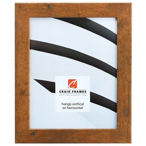 Rustic Light Walnut Brown Picture Frame, Cottage Style, 1.25" Wide