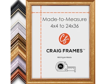 Made-to-Measure Custom Picture Frame, 4x4 to 24x36, 0.75&quot; Ornate Frame, (7) Colors, Wall Hanging, Great for Puzzles Too