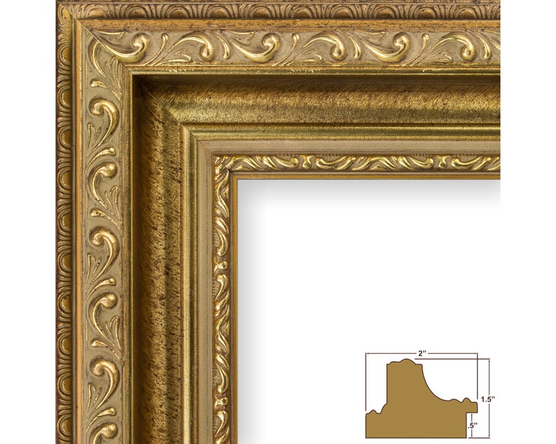 French Ornate Brushed Antique Gold Picture Frame 2 Etsy