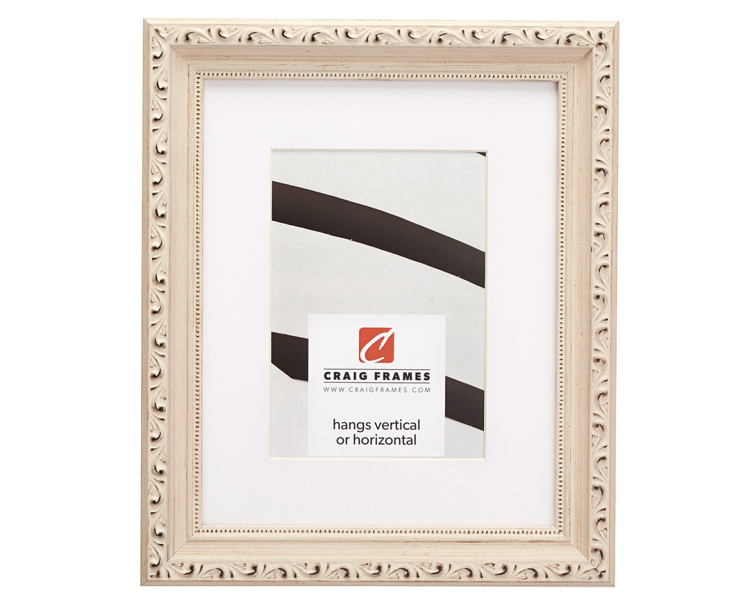 Ancien Ornate, Antique Off-white Picture Frame With Single White Mat, 1 ...