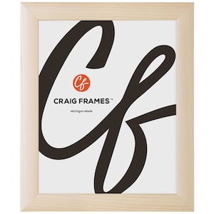 Contemporary Natural Picture Frame, 1&quot; Wide, (23247223) Craig Frames Simple Beige Picture Frame with Easel Stand for Shelf Decor