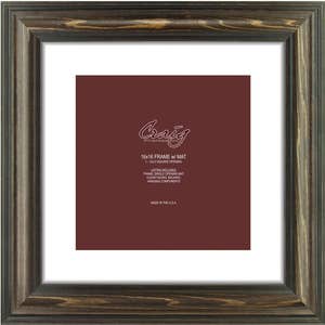 Potomac, Dark Walnut Brown Picture Frame, 16x16 Inch, Single White Mat with 1 - 12 by 12-Inch Square Opening (046161601B14A), Craig Frames